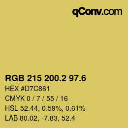 カラーコード: RGB 215 200.2 97.6 | qconv.com