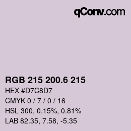 カラーコード: RGB 215 200.6 215 | qconv.com