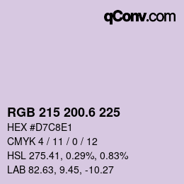 カラーコード: RGB 215 200.6 225 | qconv.com
