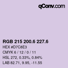カラーコード: RGB 215 200.6 227.6 | qconv.com