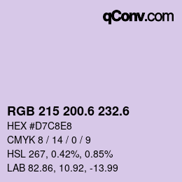 カラーコード: RGB 215 200.6 232.6 | qconv.com