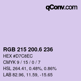 カラーコード: RGB 215 200.6 236 | qconv.com