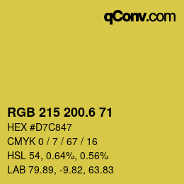 カラーコード: RGB 215 200.6 71 | qconv.com