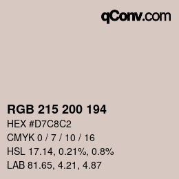 Color code: RGB 215 200 194 | qconv.com