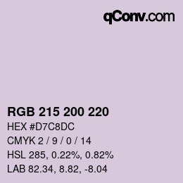 カラーコード: RGB 215 200 220 | qconv.com