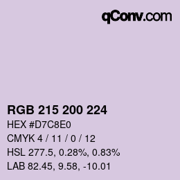 カラーコード: RGB 215 200 224 | qconv.com