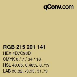 Color code: RGB 215 201 141 | qconv.com