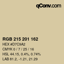 Color code: RGB 215 201 162 | qconv.com