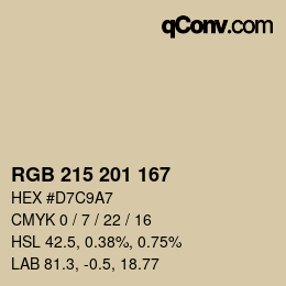 Color code: RGB 215 201 167 | qconv.com