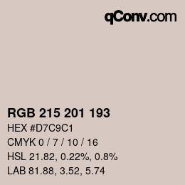 颜色代码: RGB 215 201 193 | qconv.com