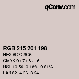 カラーコード: RGB 215 201 198 | qconv.com
