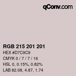 カラーコード: RGB 215 201 201 | qconv.com
