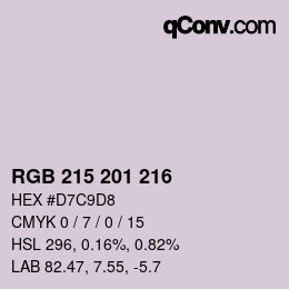 Color code: RGB 215 201 216 | qconv.com