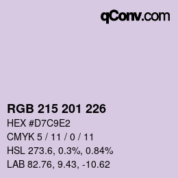 Color code: RGB 215 201 226 | qconv.com