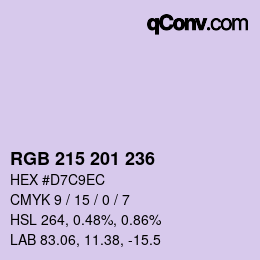 Color code: RGB 215 201 236 | qconv.com