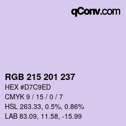 Color code: RGB 215 201 237 | qconv.com