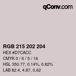 Color code: RGB 215 202 204 | qconv.com