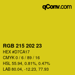 Color code: RGB 215 202 23 | qconv.com