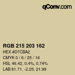 Color code: RGB 215 203 162 | qconv.com