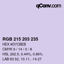 Farbcode: RGB 215 203 235 | qconv.com