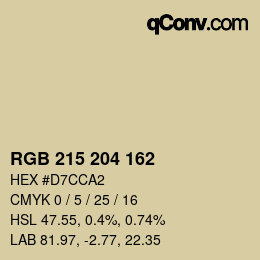 Color code: RGB 215 204 162 | qconv.com