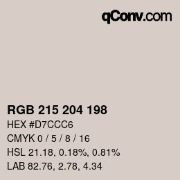 Código de color: RGB 215 204 198 | qconv.com
