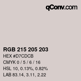 Código de color: RGB 215 205 203 | qconv.com