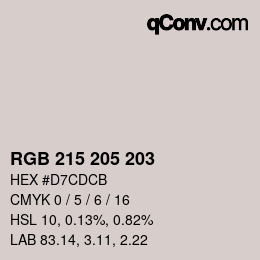 颜色代码: RGB 215 205 203 | qconv.com
