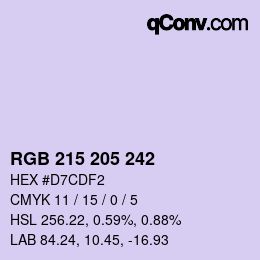 Farbcode: RGB 215 205 242 | qconv.com