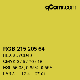 カラーコード: RGB 215 205 64 | qconv.com