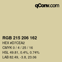 カラーコード: RGB 215 206 162 | qconv.com