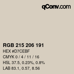 Código de color: RGB 215 206 191 | qconv.com
