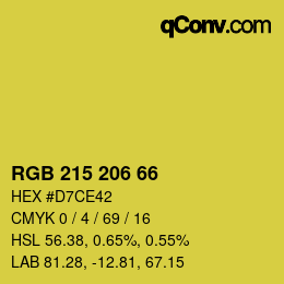 Color code: RGB 215 206 66 | qconv.com