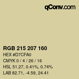 Color code: RGB 215 207 160 | qconv.com