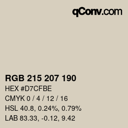 Código de color: RGB 215 207 190 | qconv.com