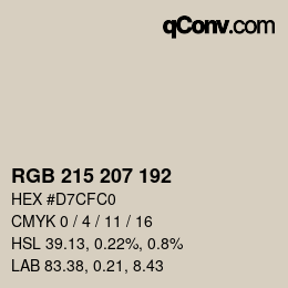 Color code: RGB 215 207 192 | qconv.com