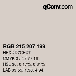 Color code: RGB 215 207 199 | qconv.com