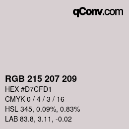 Color code: RGB 215 207 209 | qconv.com