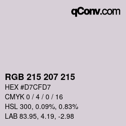 Color code: RGB 215 207 215 | qconv.com