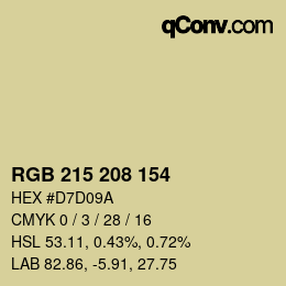 Color code: RGB 215 208 154 | qconv.com