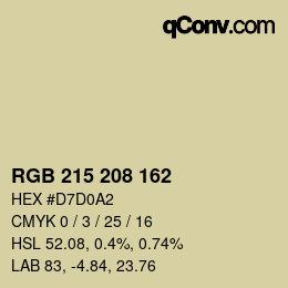 Color code: RGB 215 208 162 | qconv.com