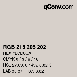 Code couleur: RGB 215 208 202 | qconv.com