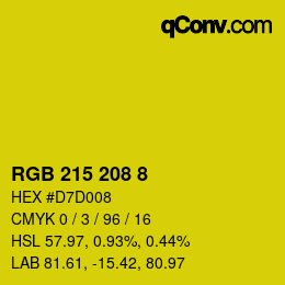 Color code: RGB 215 208 8 | qconv.com