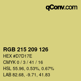 颜色代码: RGB 215 209 126 | qconv.com
