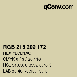 カラーコード: RGB 215 209 172 | qconv.com