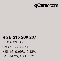 Color code: RGB 215 209 207 | qconv.com