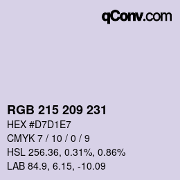 カラーコード: RGB 215 209 231 | qconv.com