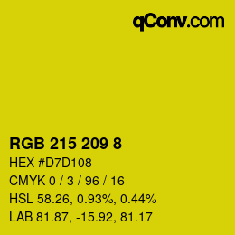 Color code: RGB 215 209 8 | qconv.com