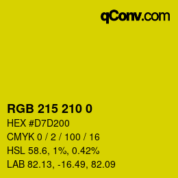 Color code: RGB 215 210 0 | qconv.com