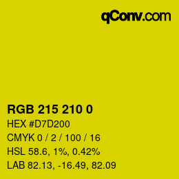 カラーコード: RGB 215 210 0 | qconv.com